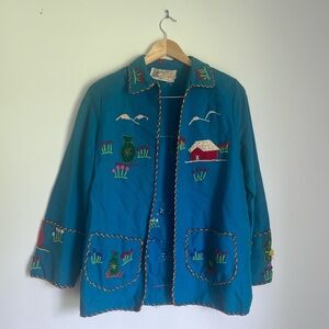 1940s Vintage Wool Mexican Tourist Jacket